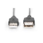 Cable de extensión USB 2.0 de 1.8 metros de la marca Digitus, SKU AK-300200-018-S, ideal para conectividad de periféricos.