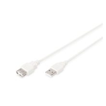 Imagen del Digitus Cable de Extensión USB 2.0, que mide 1.8 metros. SKU: AK-300202-018-E