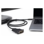 Cable adaptador Digitus USB Type-C a DVI, modelo AK-300332-020-S, ideal para conectar dispositivos USB-C a pantallas DVI