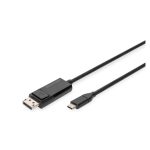 Digitus Cable adaptador bidireccional USB Type C a DisplayPort 4K, modelo AK-300334-020-S, ideal para conectar dispositivos USB-C a monitores DisplayPort.