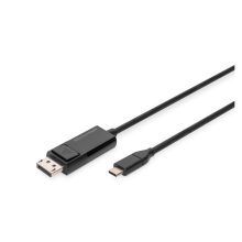 Digitus Cable adaptador bidireccional USB Type C a DisplayPort 4K, modelo AK-300334-020-S, ideal para conectar dispositivos USB-C a monitores DisplayPort.