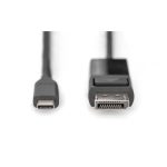 Digitus Cable adaptador bidireccional USB Type C a DisplayPort 4K, modelo AK-300334-020-S, ideal para conectar dispositivos USB-C a monitores DisplayPort.