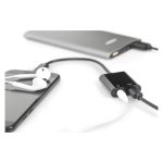 Adaptador Digitus USB Type-C a USB-C y toma de 3.5 mm AK-300400-002-S. Permite conectividad de auriculares y carga simultánea.