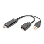 Adaptador Digitus 4K HDMI a DisplayPort, AK-330101-002-S. Ideal para conexiones de alta resolución.