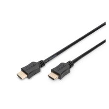 Cable HDMI de alta velocidad Digitus con conexión Ethernet, SKU AK-330107-010-S, y conectores dorados de alta calidad