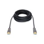 Cable híbrido HDMI AOC de fibra óptica Digitus de 10 metros, soporta resolución UHD 4K. SKU: AK-330125-100-S