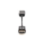 Imagen del cable adaptador Digitus DisplayPort a HDMI, modelo AK-340408-001-S, útil para conectar dispositivos con salida DisplayPort a pantallas HDMI.