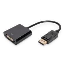 Imagen del cable adaptador Digitus DisplayPort a DVI, modelo AK-340409-001-S, diseñado para transmisión de alta calidad entre dispositivos.
