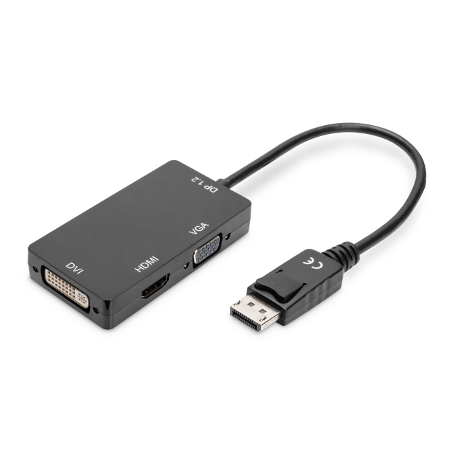 Digitus Cable convertidor DisplayPort 3 en 1, multifunción Digitus Cable convertidor DisplayPort 3 en 1 con múltiples conexiones, SKU AK-340418-002-S