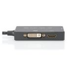 Cable convertidor Digitus Mini DisplayPort 3 en 1, modelo AK-340419-002-S, con múltiples conectores para DisplayPort, HDMI y DVI