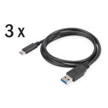 Juego de cables de carga USB tipo C marca Digitus, compatible con USB tipo C y tipo A, SKU AK-880903-010-S