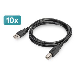 Imagen del Digitus Cable adaptador USB 2.0, paquete de 10 unidades, SKU AK-990941-018-S, mostrando cada cable con conectores USB-A.