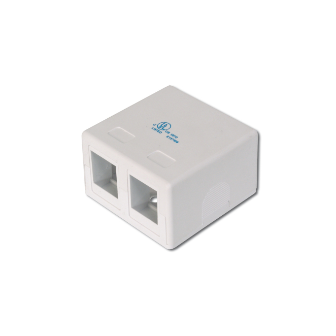 Digitus carcasa modular para 2 Keystone, blanca Digitus carcasa de punto de consolidación para 2 módulos Keystone, color blanco, SKU AT-AG 302A-WH