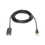 Cable de extensión USB 2.0 activo Digitus de 5 metros, modelo DA-70130-4, ideal para aumentar la longitud de conexión USB