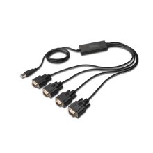 Digitus Cable USB 2.0 a 4 RS232, alta velocidad, SKU DA-70159, ideal para conexiones múltiples.
