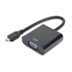 Convertidor micro HDMI a VGA marca Digitus, modelo DA-70460. Permite conexión de dispositivos HDMI a pantallas VGA.