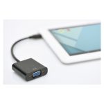 Convertidor micro HDMI a VGA marca Digitus, modelo DA-70460. Permite conexión de dispositivos HDMI a pantallas VGA.