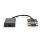 Convertidor Digitus VGA a HDMI con soporte Full HD, SKU DA-70473, ideal para conectar dispositivos VGA a pantallas HDMI.