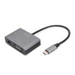 Adaptador gráfico Digitus con conexión USB Type-C 4K, compatible con Mini DisplayPort y VGA, SKU DA-70825