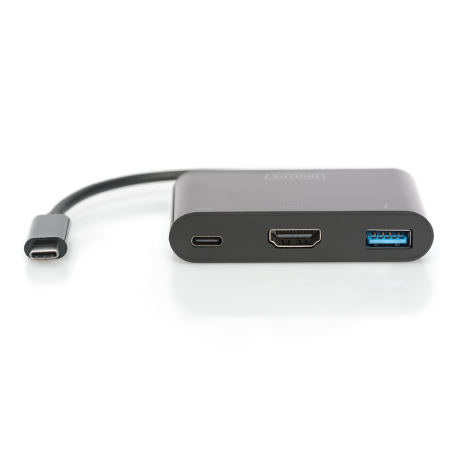 Digitus Adaptador multipuerto USB Type-C™ HDMI, 3 puertos 4 Digitus Adaptador multipuerto USB Type-C transporte sencillo