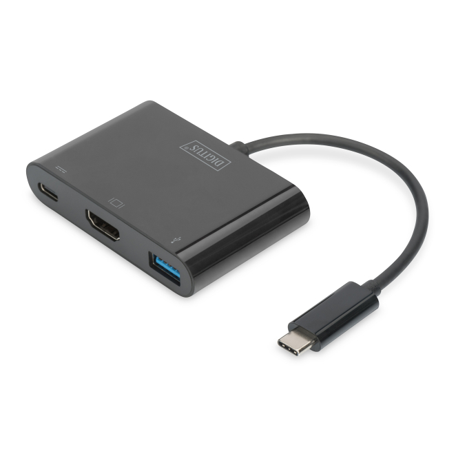 Digitus Adaptador multipuerto USB Type-C™ HDMI, 3 puertos 5 Digitus Adaptador multipuerto USB Type-C en uso