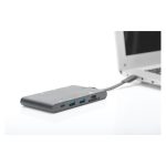 Digitus estación de conexión universal de viaje USB Type C, modelo DA-70865, adecuada para múltiples dispositivos portátiles