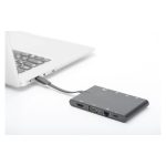 Digitus estación de conexión universal de viaje USB Type C, modelo DA-70865, adecuada para múltiples dispositivos portátiles