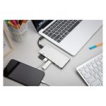 Imagen de la estación de conexión Digitus con 8 puertos USB Type C™ modelo SKU DA-70866. Accesorio ideal para portátiles con múltiples opciones de conectividad.