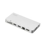 Imagen de la estación de conexión Digitus con 8 puertos USB Type C™ modelo SKU DA-70866. Accesorio ideal para portátiles con múltiples opciones de conectividad.