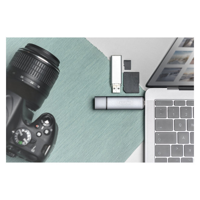 Digitus Dual Card Reader Hub USB-C™ / USB 3.0, OTG 4 Comodidad del Digitus Dual Card Reader Hub USB-C™ / USB 3.0, OTG