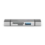 Digitus Dual Card Reader Hub con USB-C y USB 3.0, modelo DA-70886, ideal para dispositivos OTG