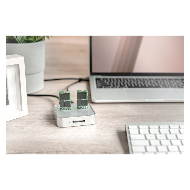 Digitus Estación de acoplamiento SSD M.2 NVMe + M.2 SATA con lector de tarjetas SD-Express, USB-C™ 2 Digitus estación de acoplamiento SSD con conector USB-C