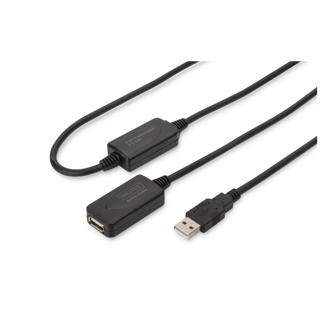 Digitus Cable repetidor USB 2.0 de 20 metros para conexión extendida Cable repetidor USB 2.0 de 20 metros de la marca Digitus, modelo DA-73102, ideal para conexiones largas