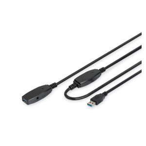 Digitus Cable de extensión activo USB 3.0, 15 metros de longitud, SKU DA-73106. Ideal para conectar dispositivos a larga distancia.