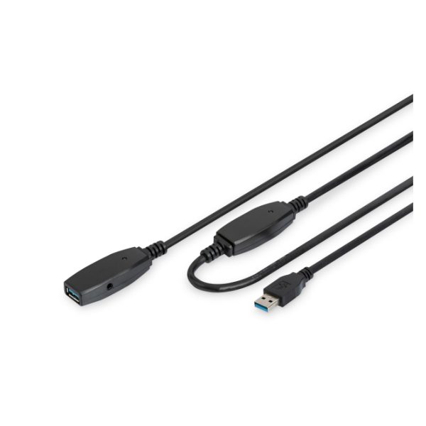 Digitus Cable de extensión activo USB 3.0 de 20 metros, ideal para extender la conectividad USB con alta velocidad, SKU DA-73107