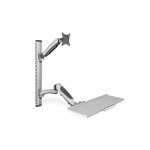 Digitus Estación de trabajo con montaje en la pared incluyendo monitor, teclado y mouse. Modelo DA-90354, ideal para ahorrar espacio en la oficina.