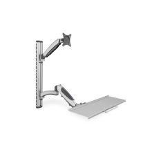 Digitus Estación de trabajo con montaje en la pared incluyendo monitor, teclado y mouse. Modelo DA-90354, ideal para ahorrar espacio en la oficina.