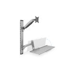 Digitus Estación de trabajo con montaje en la pared incluyendo monitor, teclado y mouse. Modelo DA-90354, ideal para ahorrar espacio en la oficina.