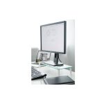 Elevador de monitor de vidrio universal Digitus con número de modelo DA-90358, ideal para una mejor organización y visión en su espacio de trabajo, adecuado para cualquier monitor.