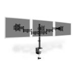 Digitus Soporte para monitor triple, soporta 3 monitores de hasta 27 pulgadas y 8 kg cada uno, DA-90362