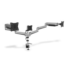 Digitus Soporte para monitor triple con capacidad para tres monitores de 27 pulgadas, soportando hasta 6 kg cada uno, modelo DA-90363
