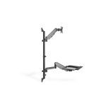 Digitus Estación de trabajo de bipedestación flexible para montaje a la pared, ideal para un monitor único, modelo DA-90372. Solución ergonómica y ajustable para el trabajo eficiente.