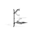 Digitus Estación de trabajo de bipedestación flexible para montaje a la pared, ideal para un monitor único, modelo DA-90372. Solución ergonómica y ajustable para el trabajo eficiente.