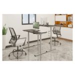 Digitus Bastidor de mesa eléctrico de altura regulable con motor individual y 2 niveles en color gris, DA-90432