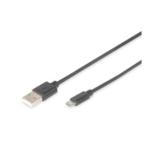 Cable de conexión micro USB 2.0 de la marca Digitus, modelo DB-300127-018-S, ideal para carga y transferencia de datos.