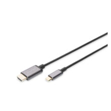 Cable adaptador y convertidor 4K HDMI de Digitus, con conectores USB-C a HDMI. SKU DB-300330-020-S.