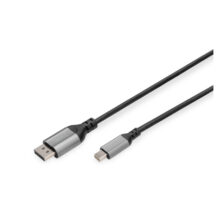 Adaptador DisplayPort 8K de Digitus con conexión mini-DP a DP, SKU DB-340106-010-S, ideal para alta resolución.