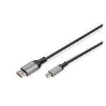 Imagen del Cable Adaptador DisplayPort 8K de Digitus, con conector mini-DP a DP, SKU DB-340106-020-S, ideal para video de alta definición