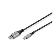 Imagen del Cable Adaptador DisplayPort 8K de Digitus, con conector mini-DP a DP, SKU DB-340106-020-S, ideal para video de alta definición