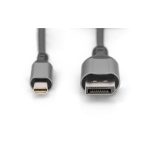 Imagen del Cable Adaptador DisplayPort 8K de Digitus, con conector mini-DP a DP, SKU DB-340106-020-S, ideal para video de alta definición